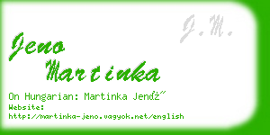 jeno martinka business card